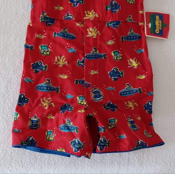 Vintage OshKosh B'Gosh Boy's Overalls with Submarins Print, size 7 - Picture 7 of 14